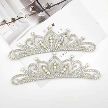 13*4 CM Princesa Nosorogovo Belo Krono Aplicirano Za Plovila Poročna Obleka Dekor Obliž DIY Pokrivala za Lase Posnetek Dodatki