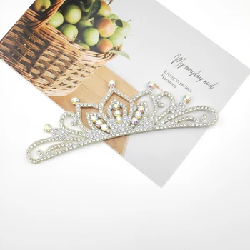 13*4 CM Princesa Nosorogovo Belo Krono Aplicirano Za Plovila Poročna Obleka Dekor Obliž DIY Pokrivala za Lase Posnetek Dodatki