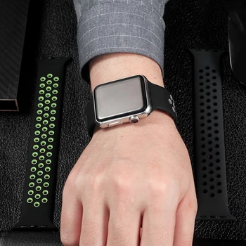 Solo Zanke traku za Apple Watch Band 44 mm 40 mm iWatch band 38 mm 42mm Elastična Silikonska zapestnica apple watch Series 3 4 5 JV 6