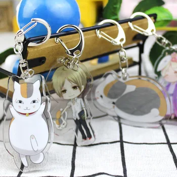 Anime Natsume Yuujinchou Akril Keychain Srčkan Risanka Obesek Akcijska Figura, Igrače Tipko Pribor KeyRing Model Igrače DIY Darila