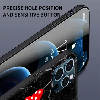 Marmor Lok Črke M N Y Q Primeru Telefon Za Apple iPhone 12 11 7 Pro XR X XS Max 8 6 6S Plus 5 5S SE 2020 12Mini Coque Črno Lupino