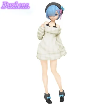 Prvotne prave Re:Nič kara Hajimeru Isekai Seikatsu REM Beli Dres obleko PVC Dejanje Slika Anime Model Igrače Lutka Darilo