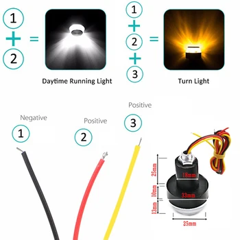 2pcs LED motorno kolo Krmilo Obrnite Opozorilne Luči Grip Ročaj Palice Koncu Lučka Motocikel Signal Rep Svetlobe