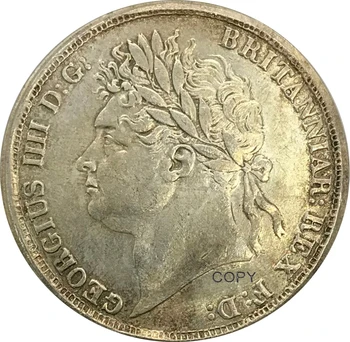 Velika Britanija 1822 Eno Krono George IV Cupronickel (Pozlačeno Srebro Kopija Kovanca