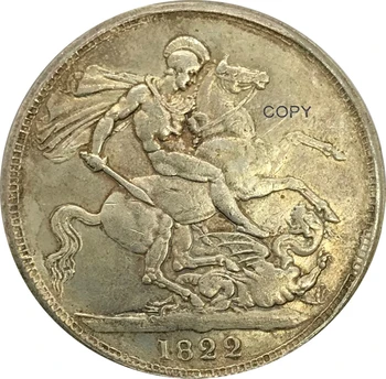Velika Britanija 1822 Eno Krono George IV Cupronickel (Pozlačeno Srebro Kopija Kovanca