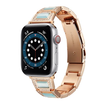 Luksuzni Diamond Watch Pasu Trak za Apple Gledati Serije 6 5 4 3 2 1 SE Band 44 mm 40 mm 42mm 38 mm Ženske Zapestnica za iWatch Pasu
