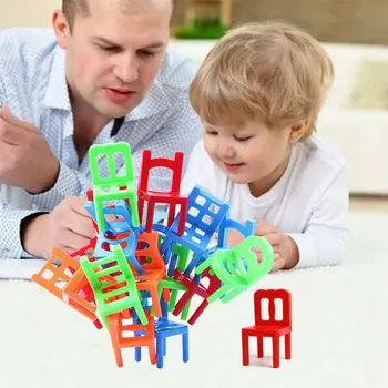 18pcs Na Nabor Odbor Dobroimetje Stoli za Odrasle Otroci Zlaganje Igra Starš-otrok DIY Interaktivna Igrača Izobraževalne Igrače
