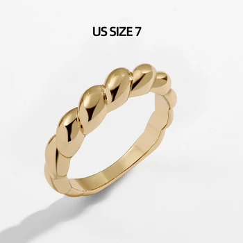2020 Novo Vintage Zlato Barvo Močen Obroči za Ženske Modni Geometrijske Twisted Okrogle Kovinske Prst Obroči Ženski Minimalističen Nakit