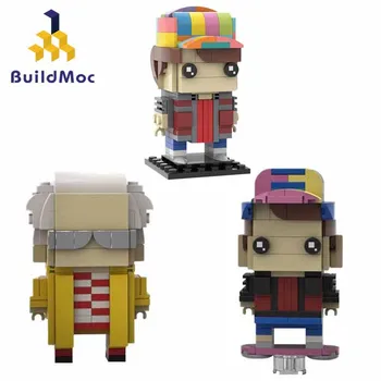 Buildmoc Akcijski Film Številke Nazaj v Prihodnost 2 Doc Brown in Marty Mcfly Brickheadz Lutke Gradnike, Igrače Za Otroke