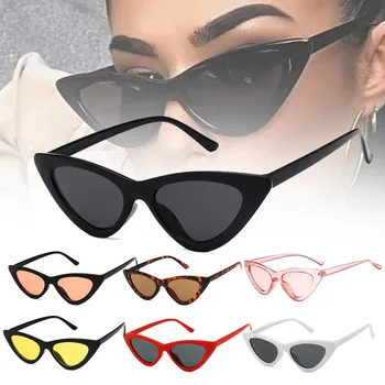 Brezplačna Dostava za Ženske Vintage sončna Očala Cat Eye Glasses Dame Retro Majhen Ženski Srčkan Trending Očala UV Lak Oculos De Sol