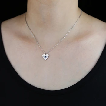 Srce oblika obesek vgravirana cz zlo oko srečne ženske, ogrlice 2020 visoke kakovosti trgovini modni nakit