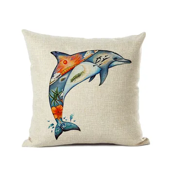 Lep Ocean Živali Polica Dolphin Dekoracijo Kavč, Blazine Prevleke Okrasne Blazine Doma, Prevleke za Avtomobile Cojines