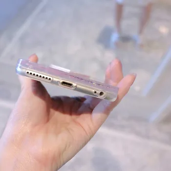 7Plus Primeru Telefon Za iPhone 7 Primerih 3D srčkan Ljubezen Bleščice Tekoče Mehko TPU Silikon Case Za iPhone 8 Zajema 8 Plus Zadnji Pokrovček