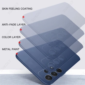 Telefon Primeru Za Samsung Galaxy A52 A72 A32 5G Ultra Tanek Težko PC Plastika Mat Anti-skid Zadnji Pokrovček