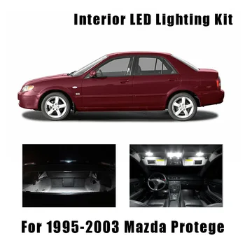 13pcs Bele Žarnice LED Avto Notranje zadeve Zemljevid Stropne Luči za Vgradnjo, Primerna Za 1995-2001 2002 2003 Mazda Protege Prtljažnik z Dovoljenjem Licence Lučka
