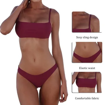 Novi Seksi Push Up Unpadded Brazilski Bikini Komplet Ženske Letnik Kopalke, Kopalke Plaža Obleko Biquini Kopalne Obleke Spusti Ladje