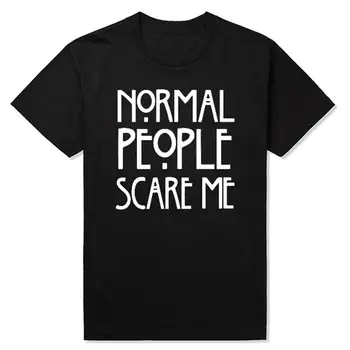 Normalni Ljudje Prestrašil Me T-Shirt Smešno Oblačila Novost Pomlad American Horror Story Tee Majica Za Moške O-Vratu Osnovne Hiphop Vrhovi