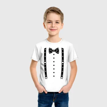 Otroška T-majica bombaž lok kravato z lobanje