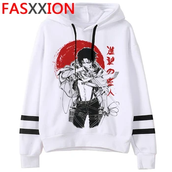Napad na titan shingeki ne kyojin hoodies male tiskane hip hop Prevelik plus velikost moški pulover Ulzzang