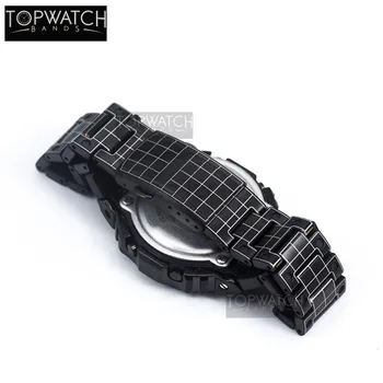 Nova Zasnova DW5600 Watch Band Ostanek klasična Črna Mreža za GW-M5610 5035 iz Nerjavečega Jekla Laser-Jedkano Watchband Kovinski Okvir Set
