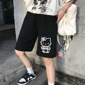 Kawaii Harajuku Priložnostne Poletje Hlače Ženske Svoboden Ulične Japonski Luštna Mačka Tiskanja Moške Hlače Hip-Hop Goth Punk 2021 Nova